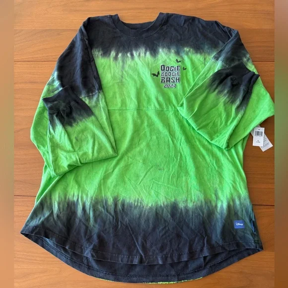 Disney Oogie Boogie Bash 2024 Spirit Jersey XXL Green Black Tie Dye NWT - Picture 2 of 10